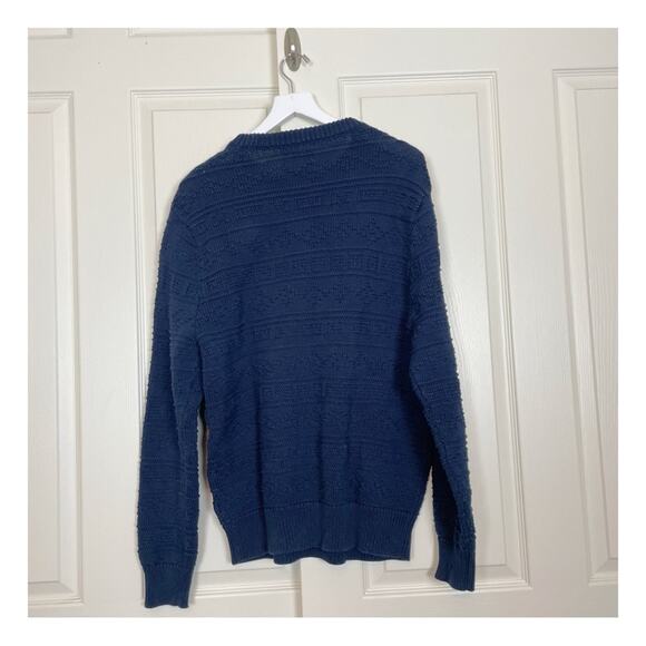 J. Crew Navy Hand Knit Guernsey Stitch Sweater 100% Cotton - Picture 5 of 8
